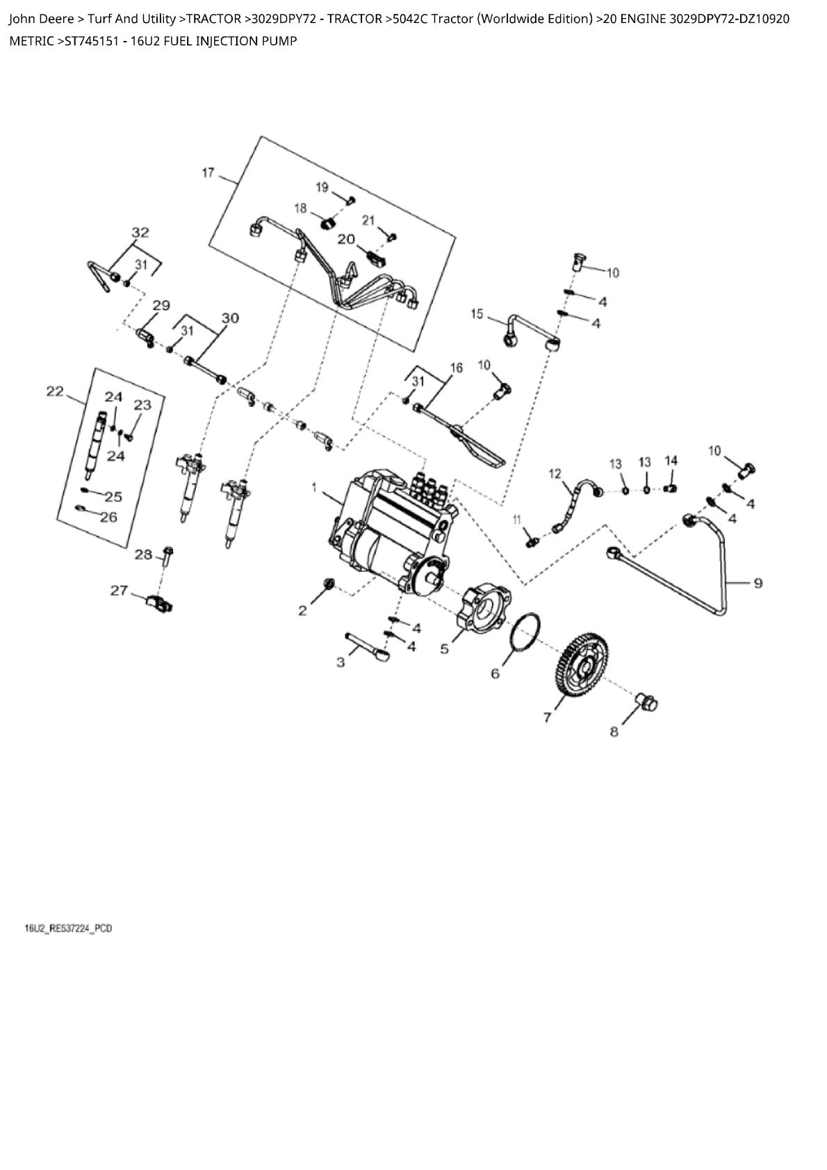 John Deere 5042C Tractor Parts Catalogue manual - Image 2