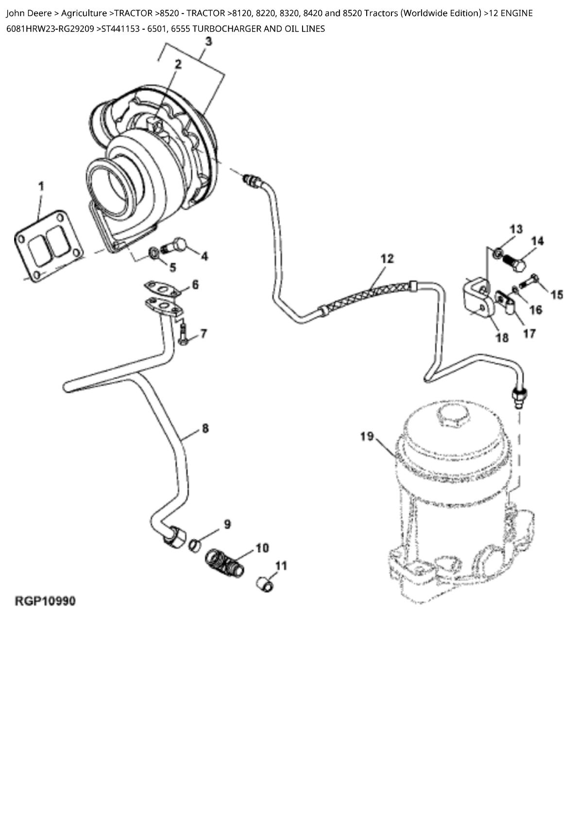 John Deere 8120, 8220, 8320, 8420 and 8520 Tractor Parts Catalogue manual - Image 4