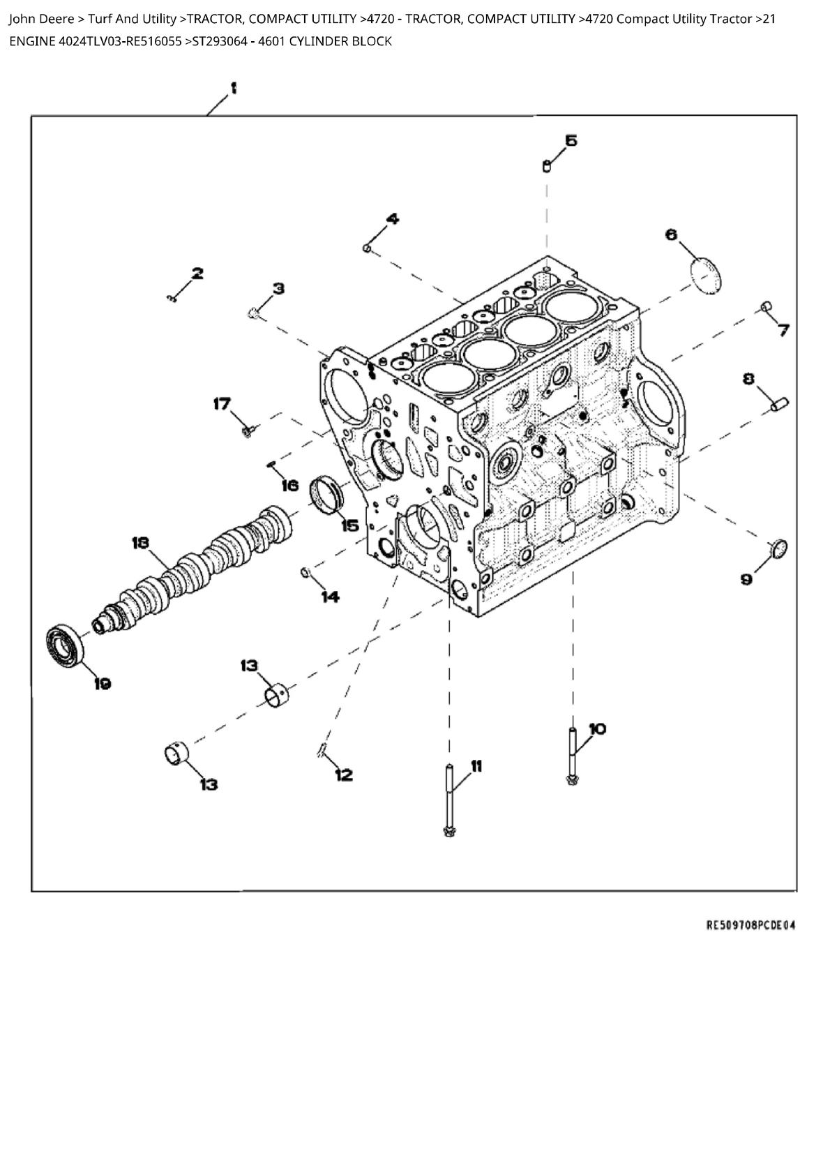 John Deere 4720 Compact Utility Tractor Parts Catalogue manual