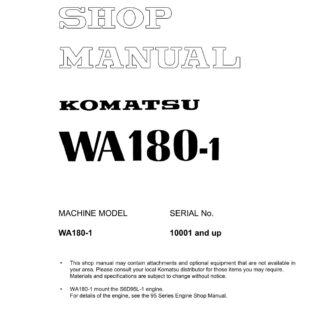 Komatsu WA180-1 Wheel Loader Service Repair Manual