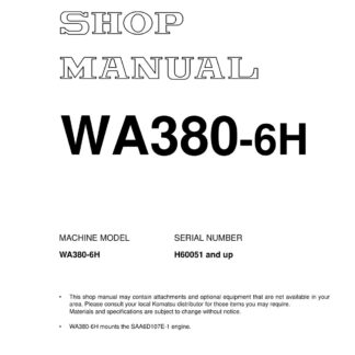 Komatsu WA380-6H Wheel Loader Service Repair Manual