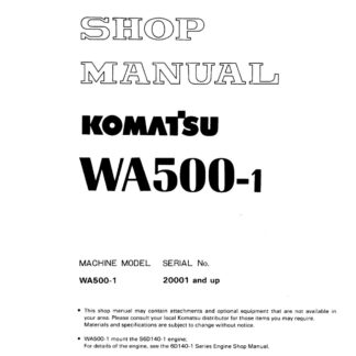 Komatsu WA500-1 Wheel Loader Service Repair Manual
