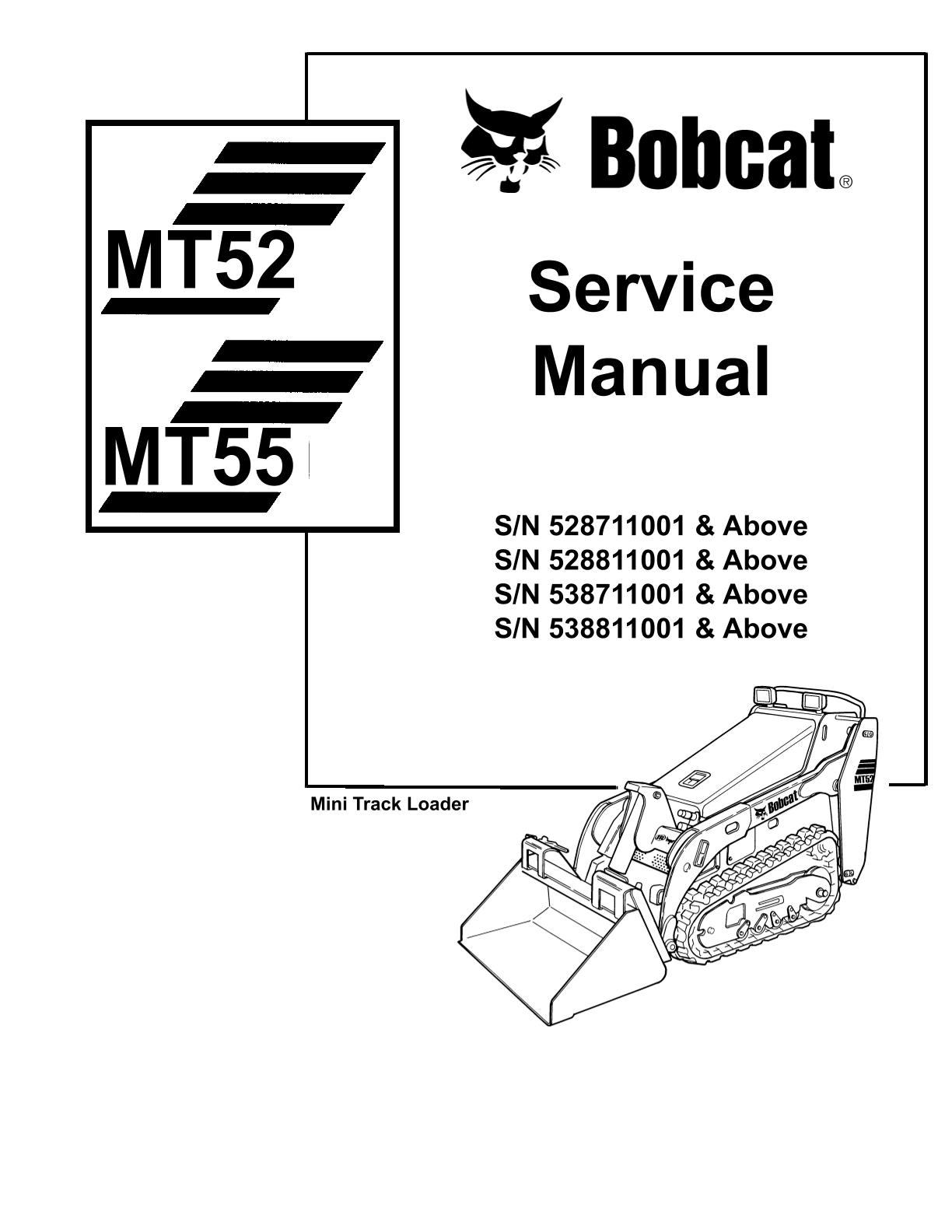 Bobcat MT52 MT55 Compact Track Loader Service Repair Manual