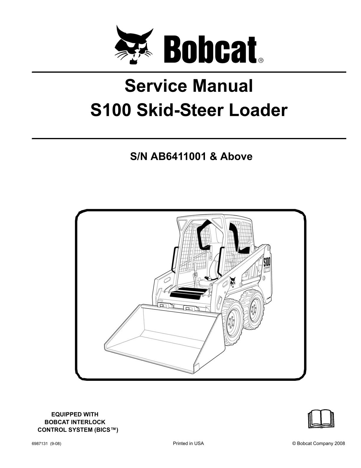Bobcat S100 Skid Steer Loader Service Repair Manual