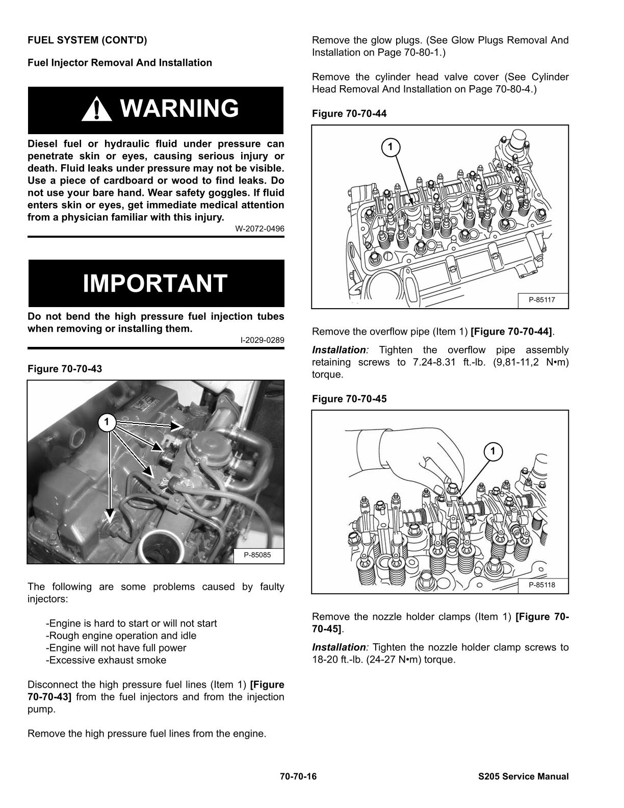 Bobcat S205 Skid Steer Loader Service Repair Manual - Image 4