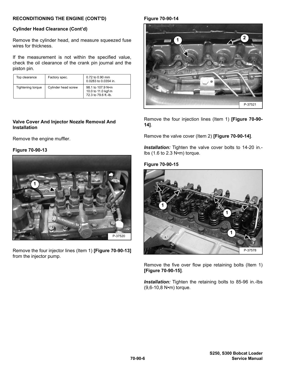 Bobcat S250, S300 Skid Steer Loader Service Repair Manual - Image 3