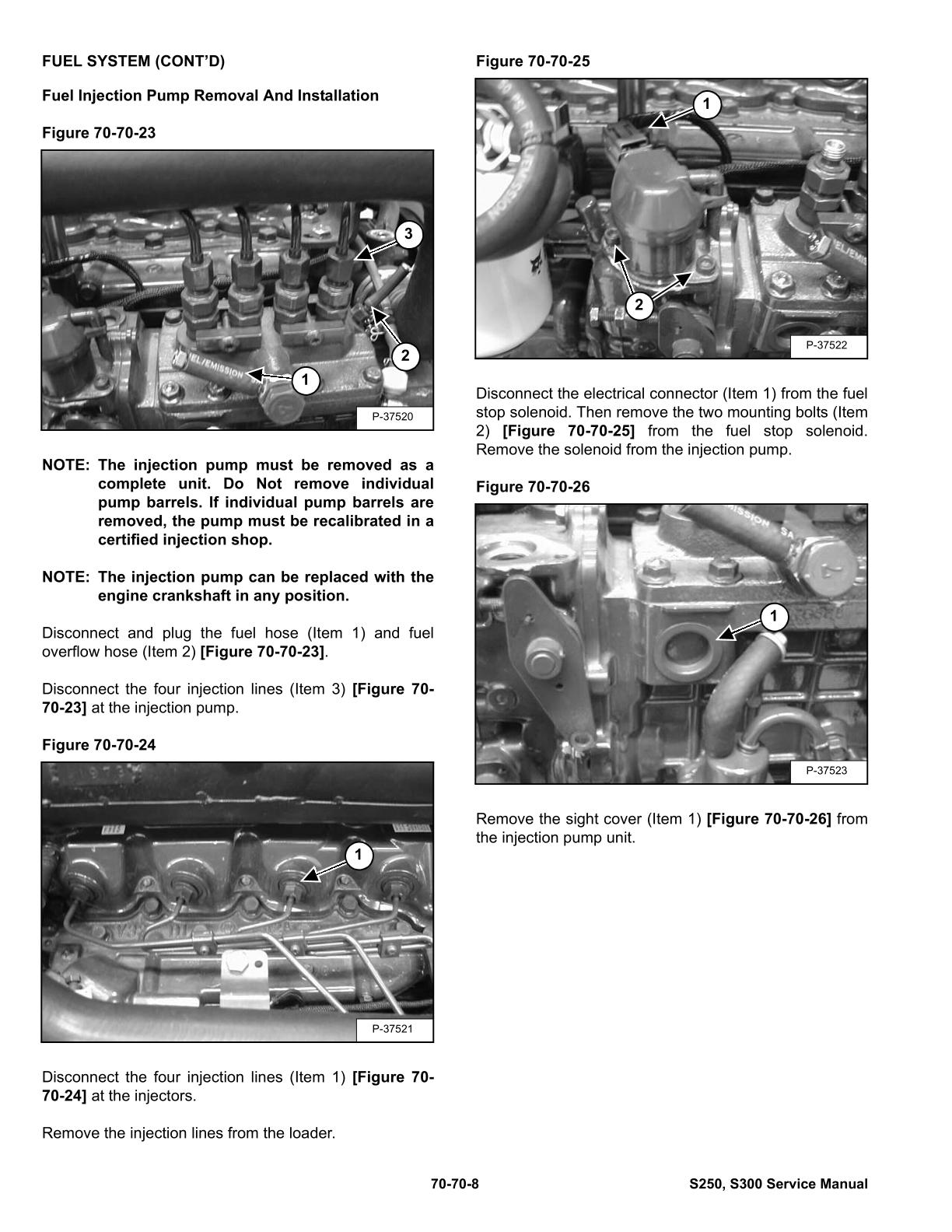 Bobcat S250, S300 Skid Steer Loader Service Repair Manual - Image 4